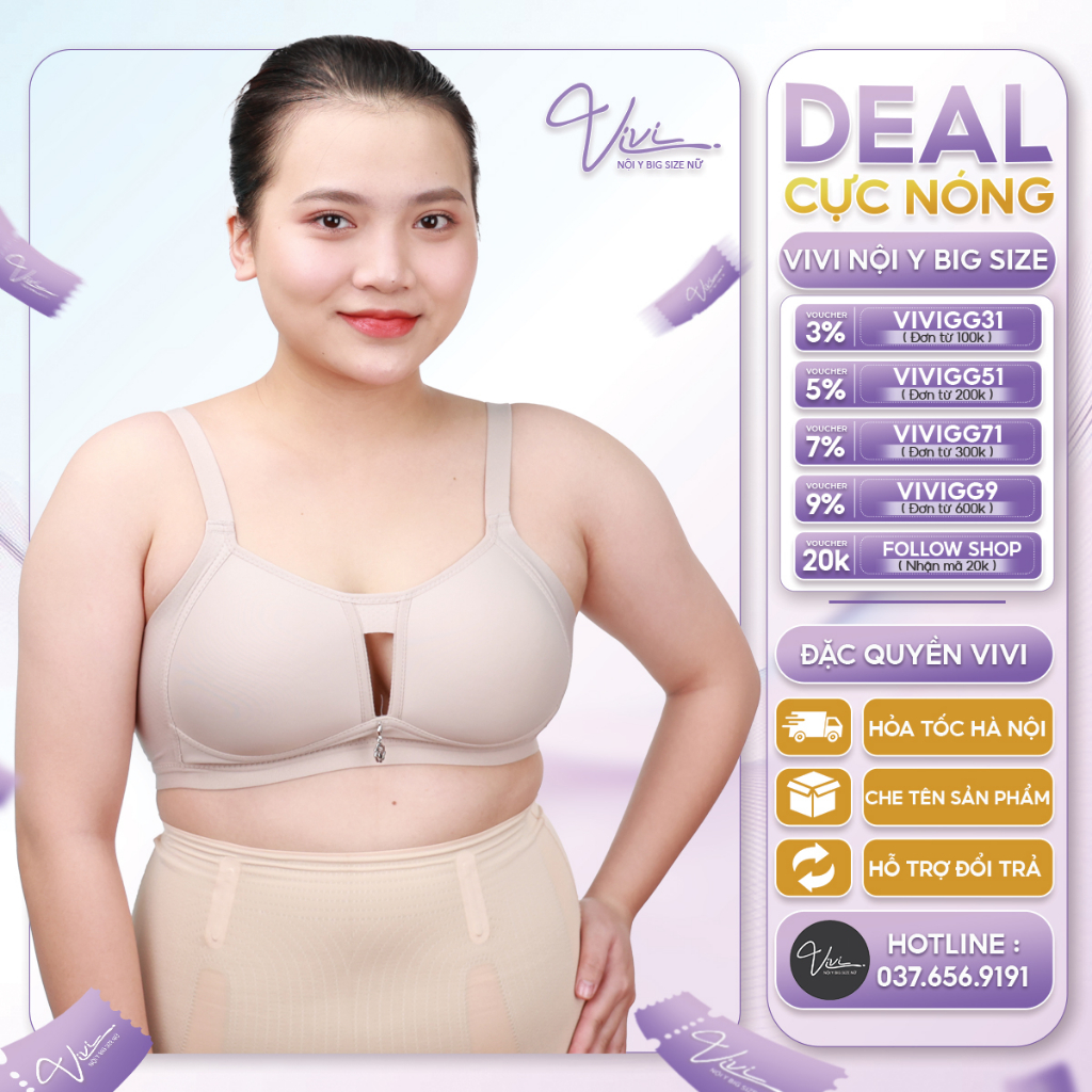 Áo lót Bigsize nữ - Áo ngực Big size mặc áo dài trắng - Bra cup lớn Không gọng, Bản to, Đệm mỏng, Siêu nâng đẩy - AV004