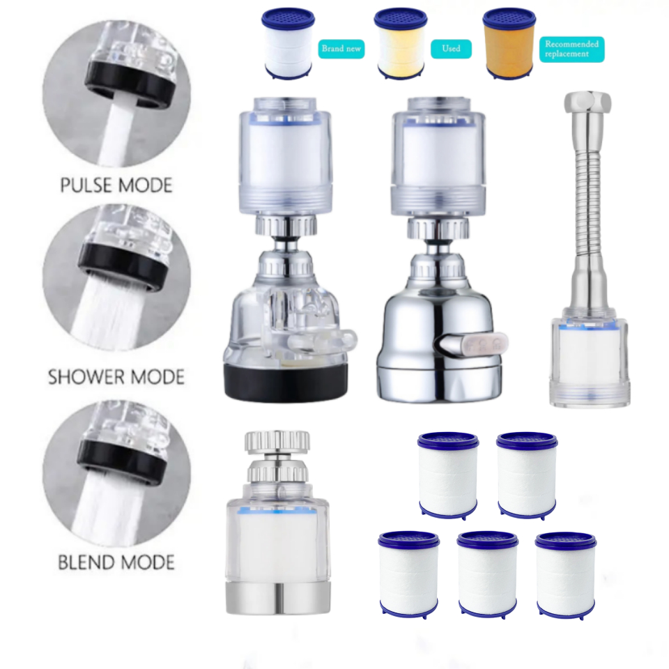 360 ° xoay bếp vòi lọc nước xoay tap Bubbler Bộ lọc vòi nước đầu phun tắm