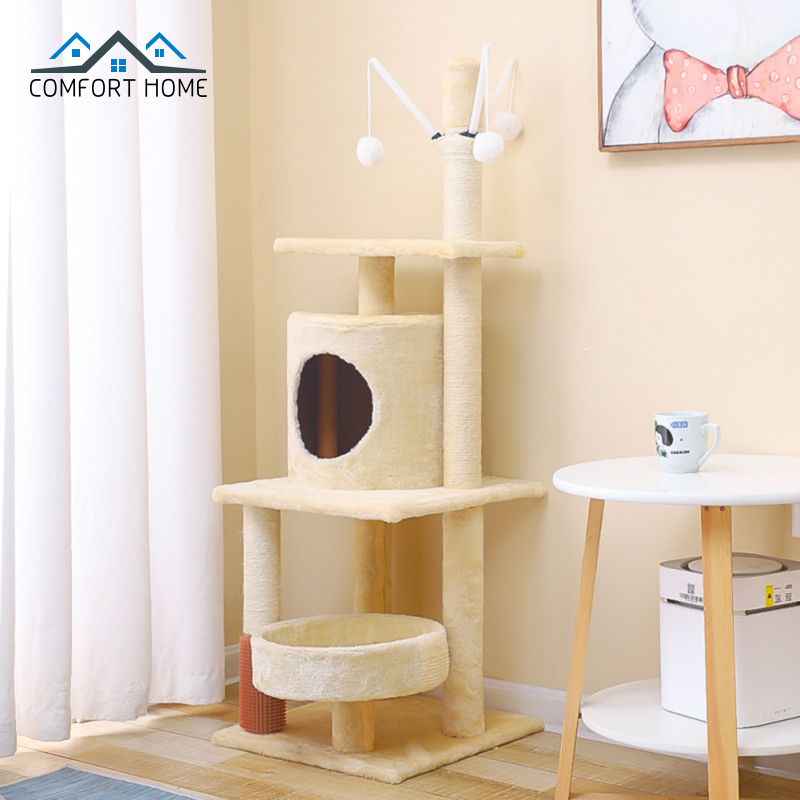 49 Inch Cat Tree With Toy Multi-Level Cat Tower Activity Center With Sisal Scratching Posts Big Caves Cat Bed Itching Device ราคา 4,965 บาท*ส่งฟรี