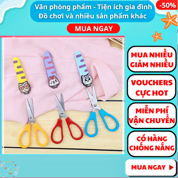 Kéo học sinh mini có nắp đậy an toàn hoạt hình dễ thương - kéo có nắp đậy - kéo học sinh - kéo dễ thương - kéo cute - đồ dùng học tập - Nguyễn Thùy Store
