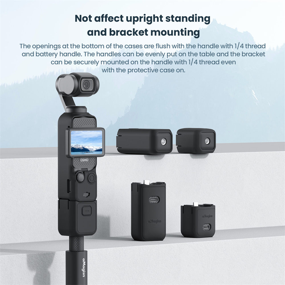 Cho DJI OSMO Pocket 3 Silicone bảo vệ trường hợp bảo vệ màn hình trường hợp ống kính bảo vệ trường hợp Threaded xử lý bảo vệ trường hợp máy ảnh thể thao Phụ kiện