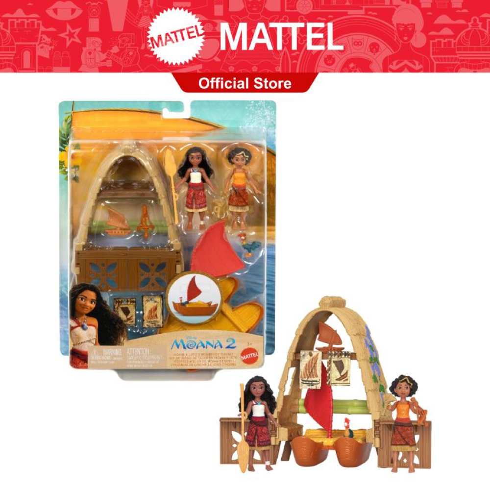 Disney Moana 2 Toys Moana & Lotos Workshop Playset 2 Small Dolls Friend Figure Boat & Accessories