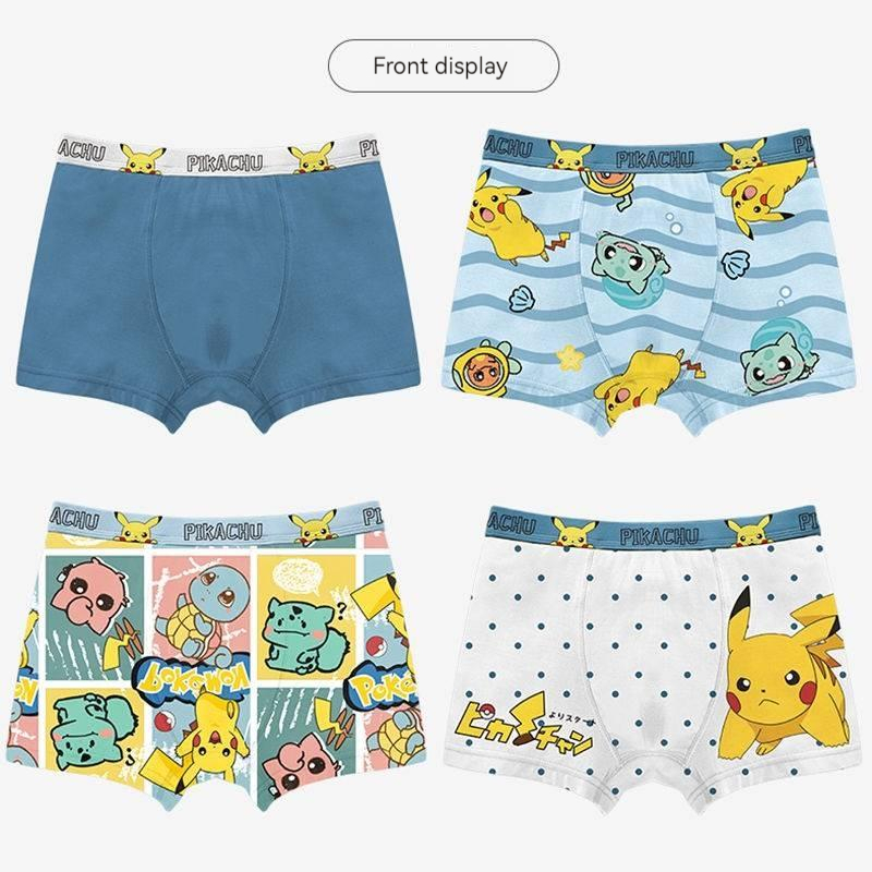 Pokemon Pikachu Men Underwear Panties Boys Summer Breathable Cartoon  Panties Male Cotton Underpants