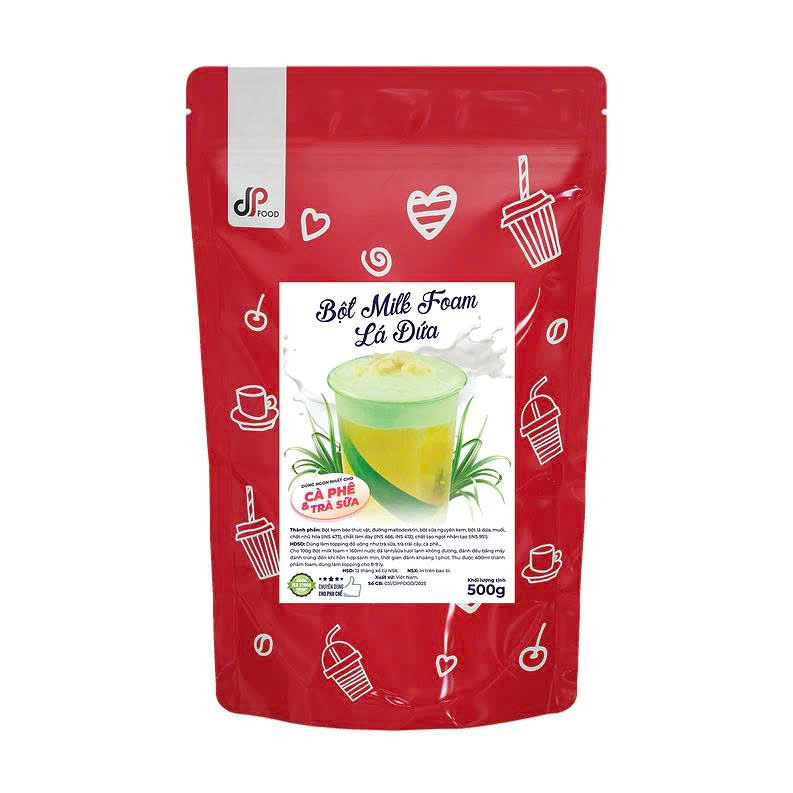 Bột Milk Foam Lá Dứa (Lá Nếp) DP FOOD túi 500g