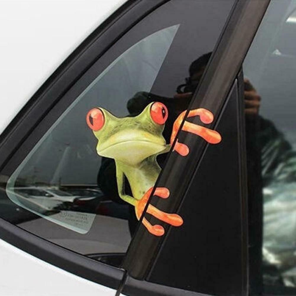 【Auto Fashionstyle】 Decorative 3D Auto Green Frog Wall Sticker Set Suitable for All Models