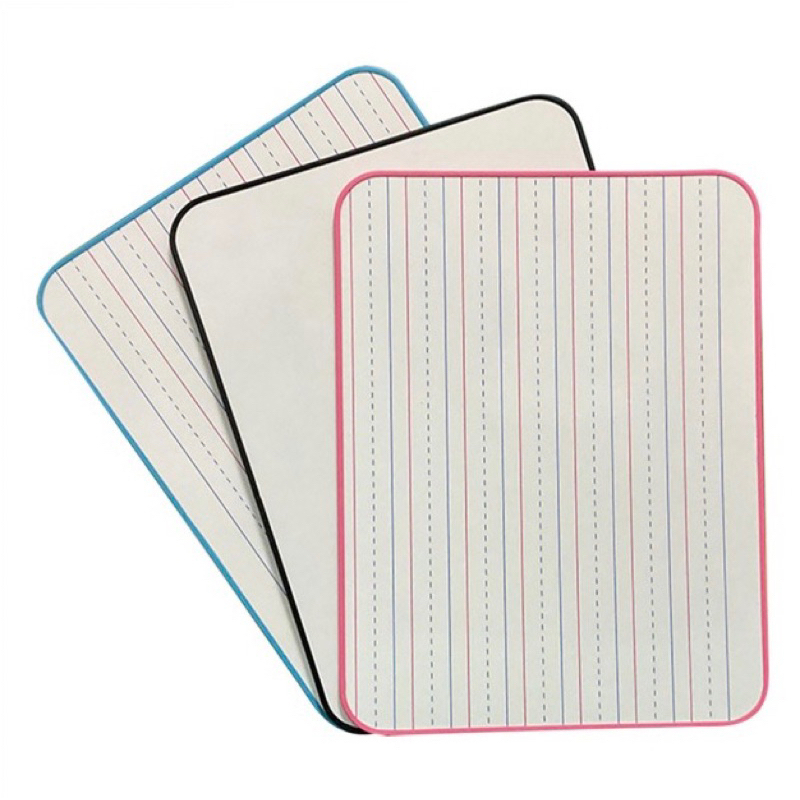Double sided whiteboard portable for childrens teaching four lines three sections for English