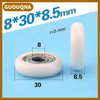 GUOUQNA 1Pc 608 ZZ 8x30x8.5mm POM Nylon Round Type Roller Wheel POM Wrapped 608ZZ Bearing Pulley Plastic Wheel
