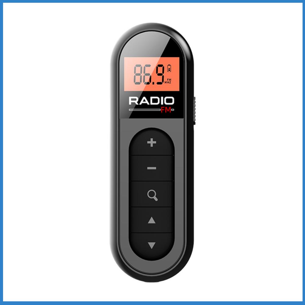 Clip Small Radio 76-108MHZ Walkman Radio Rechargeable Stereo Radio 3.5mm Headphone Jack for Conference Tour Guide Racing