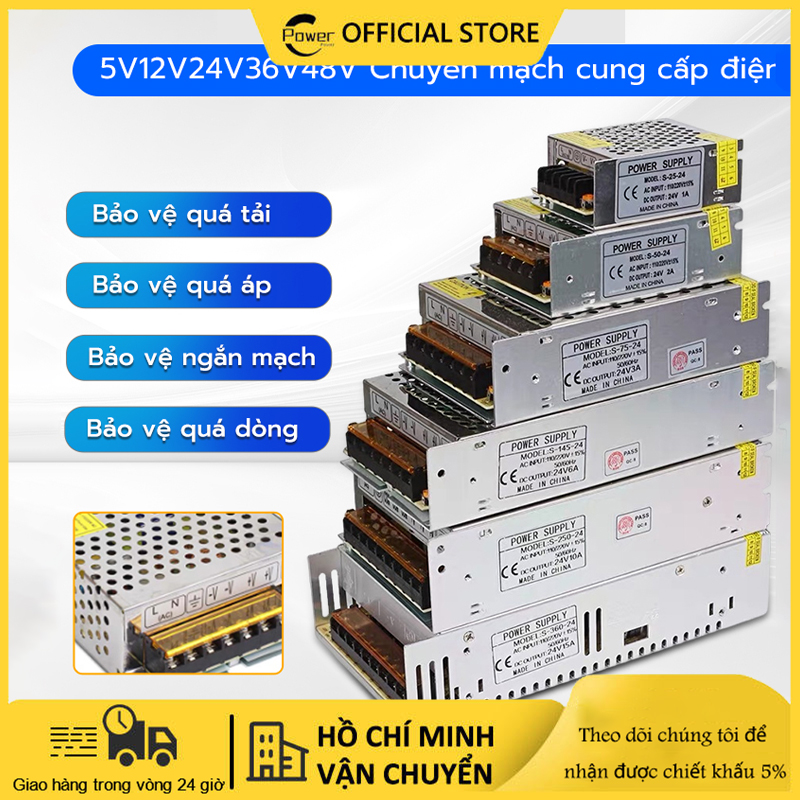 Nguồn tổ ong 24v 10a 12v 5a 12v 3a 12v 30a đủ watt
