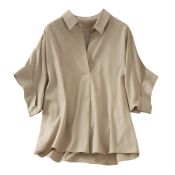 Retro Plus Size Batwing Sleeve Casual Blouse for Women