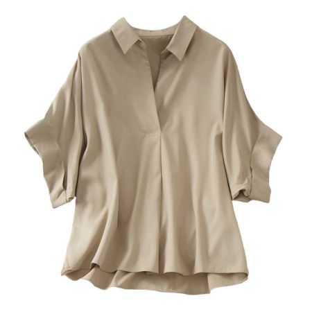 Retro Plus Size Batwing Sleeve Casual Blouse for Women