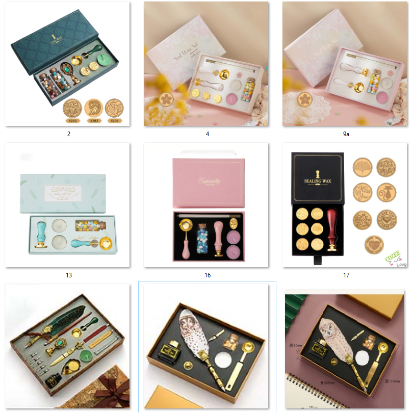 Bộ quà tặng con dấu và sáp niêm phong thư vintage