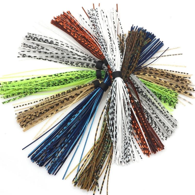 10 Bó Silicone Jig váy 44 sợi/bó mực VÁY LỤA buộc thành phần spinnerbaits buzzbaits Jig mực giả