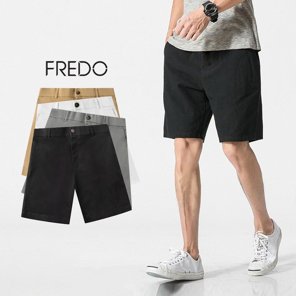 Quần Short Nam Kaki FREDO Menswear 4 Màu Trẻ Trung Fullbox, Vải Kaki Co Giãn Nhẹ, Form Regular