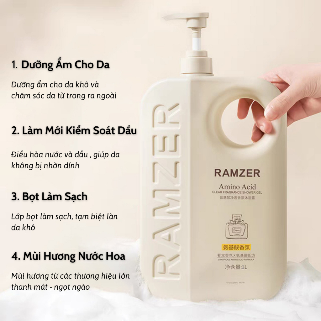 Combo sữa tắm dầu gội Cặp Dầu Gội Xả Nước Hoa nữ N5 1600ml+ 1 Chai Sữa Tắm Ramze Trắng Da 1000ml