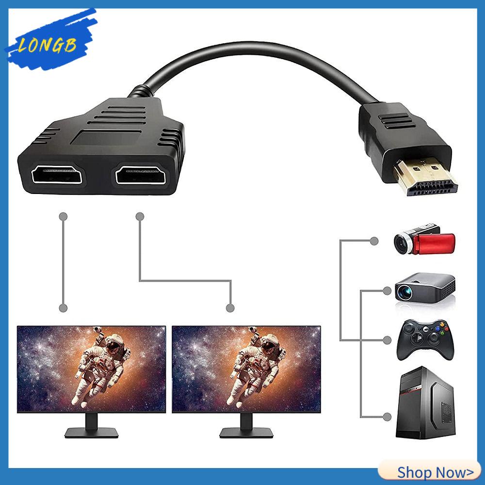 Longb 1 đầu vào 2 đầu ra chuyển đổi 1080p bộ chia hdmi cáp video dây bộ chuyển đổi đực sang cái