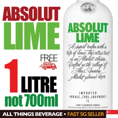 Absolut Lime Vodka 1000ml not 700ml - FREE Delivery