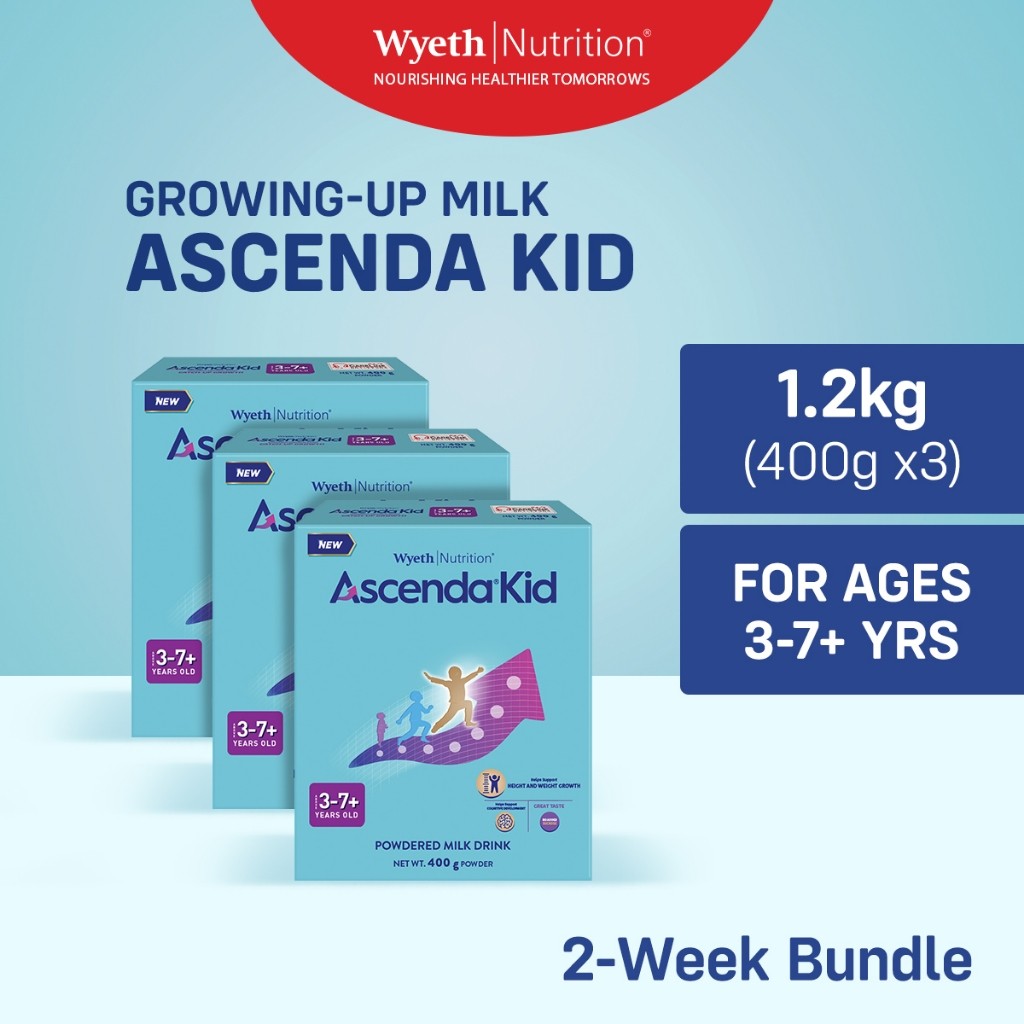ASCENDA KID Four Growing-Up Milk Powder for Children 3+ Years Old 1.2kg (400g x3)
