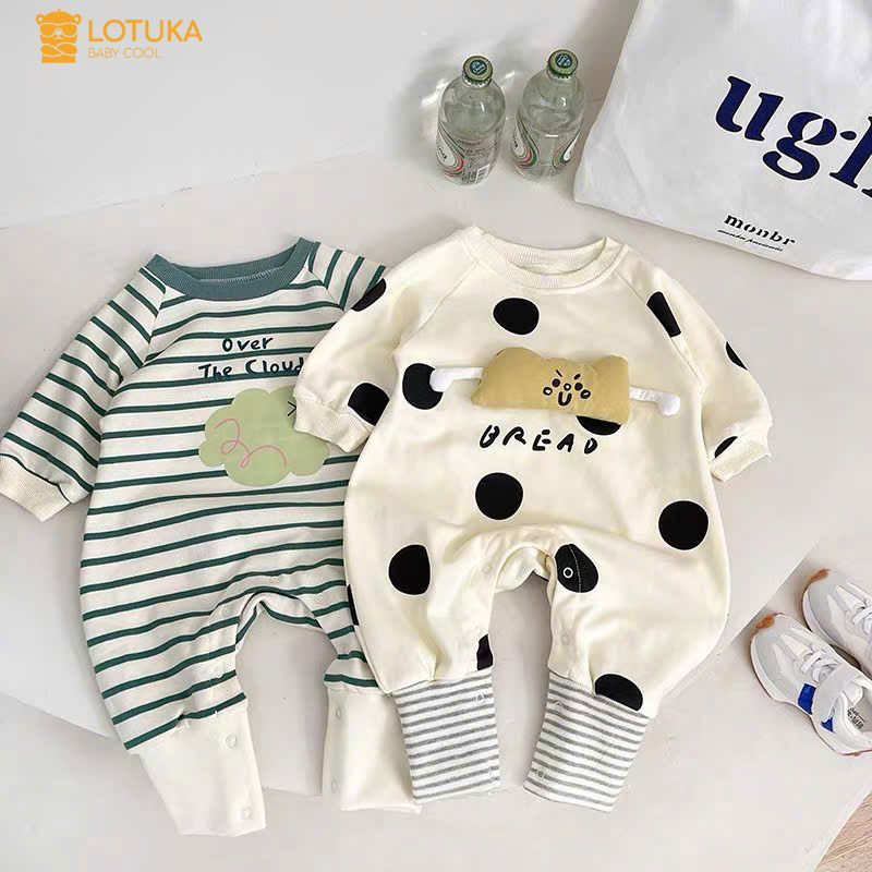 Bodysuit Dài Tay LOTUKA Cho Bé, Bộ Đồ Liền Thân Cho Bé Trai Bé Gái, Quần Áo Trẻ Em In Hình Dễ Thương Size 3-12kg