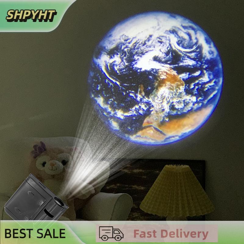 SHPYHT Aurora Moon Galaxy Projection Lamp Creative Background Atmosphere Night Light Earth Projector Photography Lamp 16 Cards Sheets