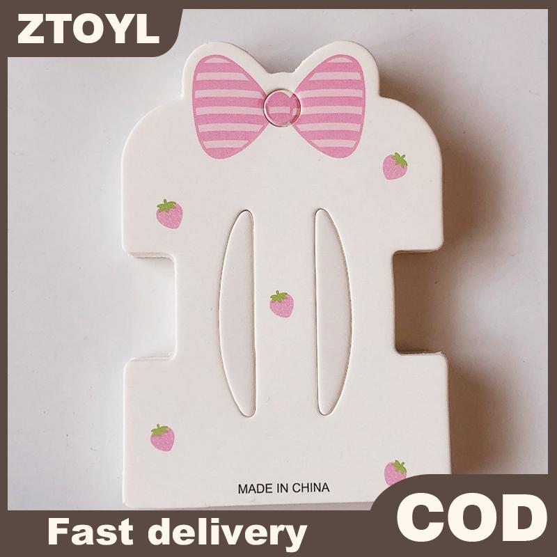 ZTOYL 50 cái dễ thương Bowknot dâu thẻ kép vị trí thẻ giấy cho DIY Cô Gái Tóc phụ kiện hiển thị bao bì thẻ bán lẻ thẻ