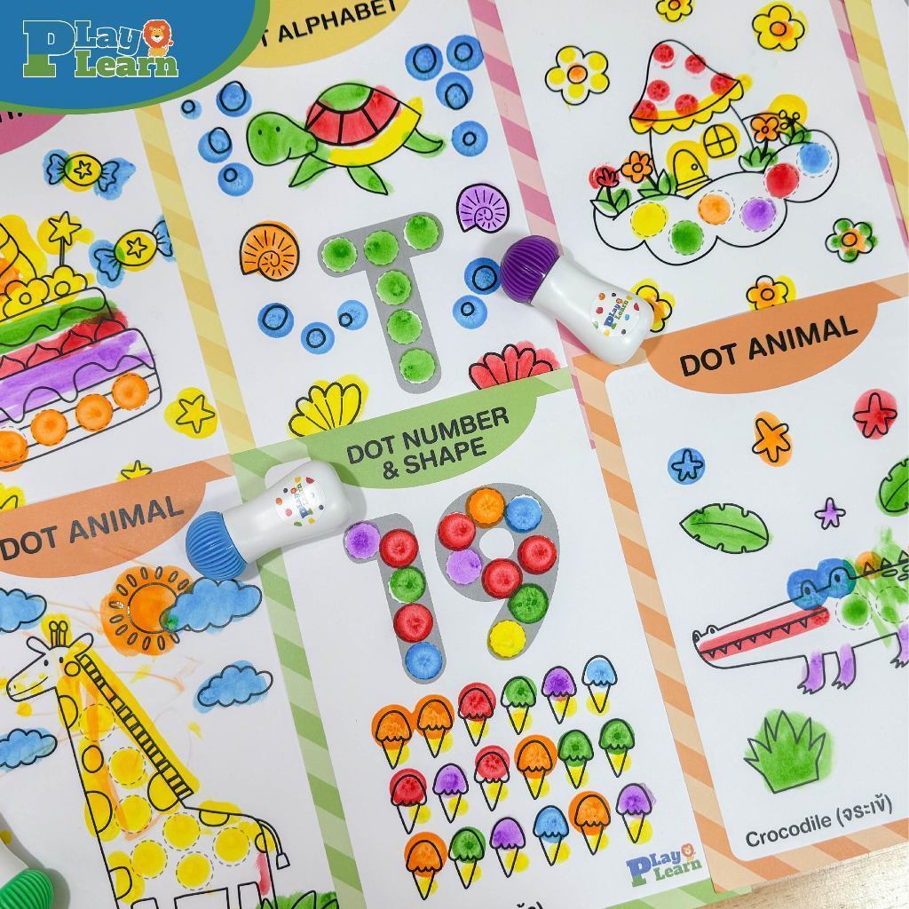 ชุดปากกาแต้มสี สีดอทมินิ DOT Painting สีปลอดสารสำหรับเด็ก สีสำหรับเด็ก เสริมพัฒนาการเด็ก 2-3 ขวบ