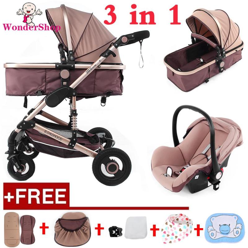 【Free Gift 】Multi-Function Folding Infant Baby Stroller Carriage with Adjustable Backrest 3D Shock-Proof Singapore