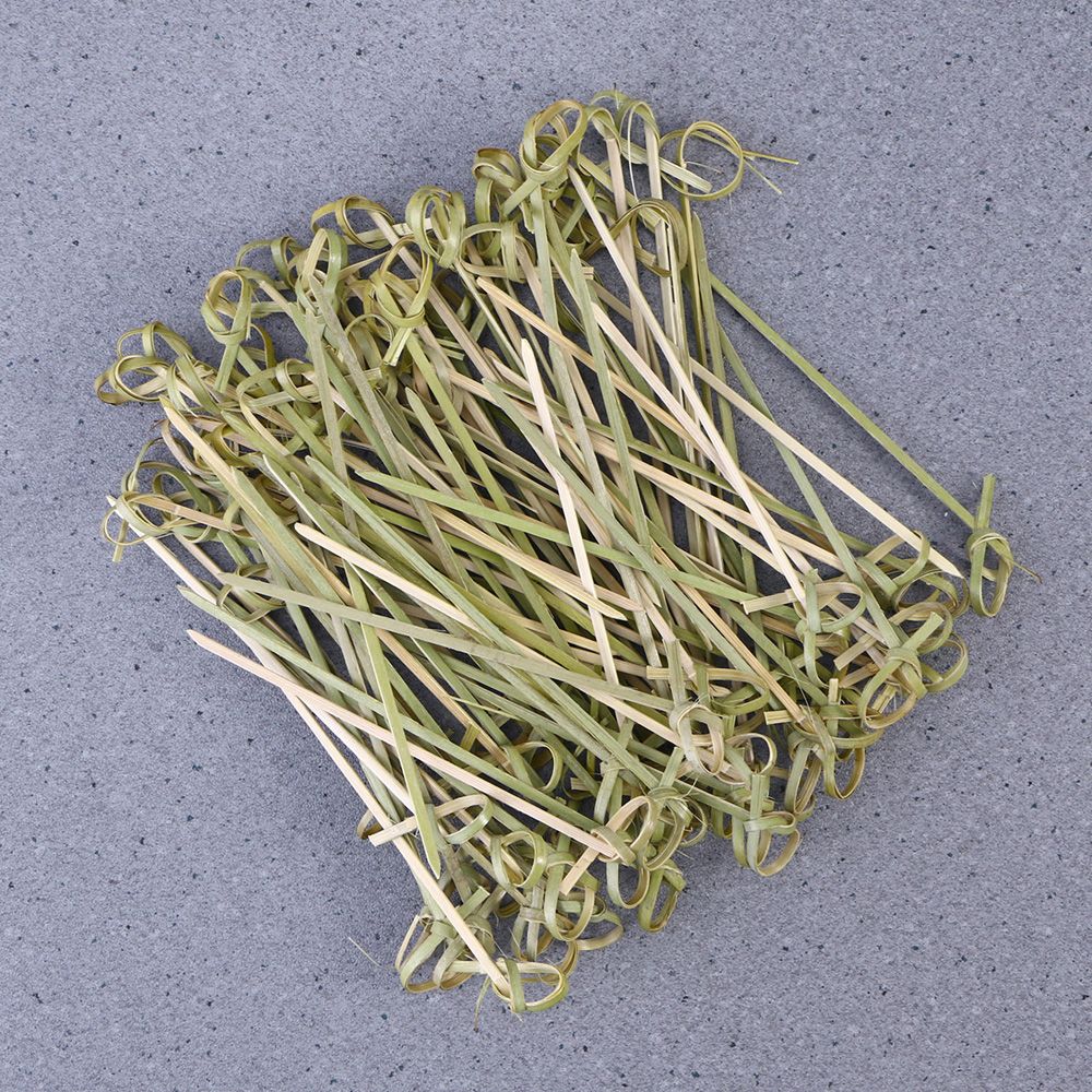 SUCHIC 100pcs Đồ nướng Trang trí tiệc Bếp andamp; Quầy bar Lựa chọn Xiên nút tre Dĩa trái cây Dính vào