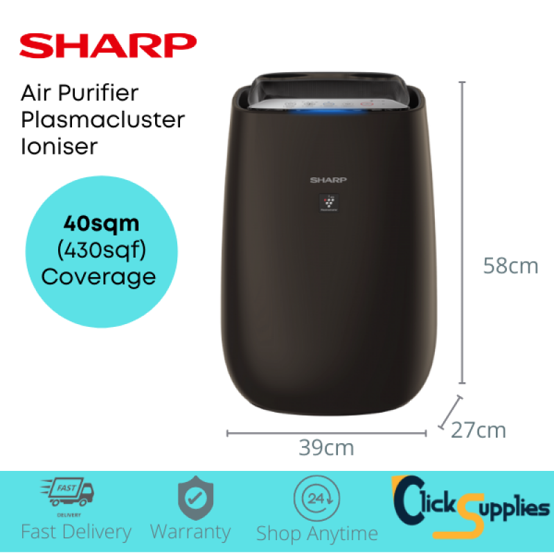 SHARP Air Purifier with Haze mode and HEPA filter to trap dust. Effective Range 40sqm/ 430sqf Singapore
