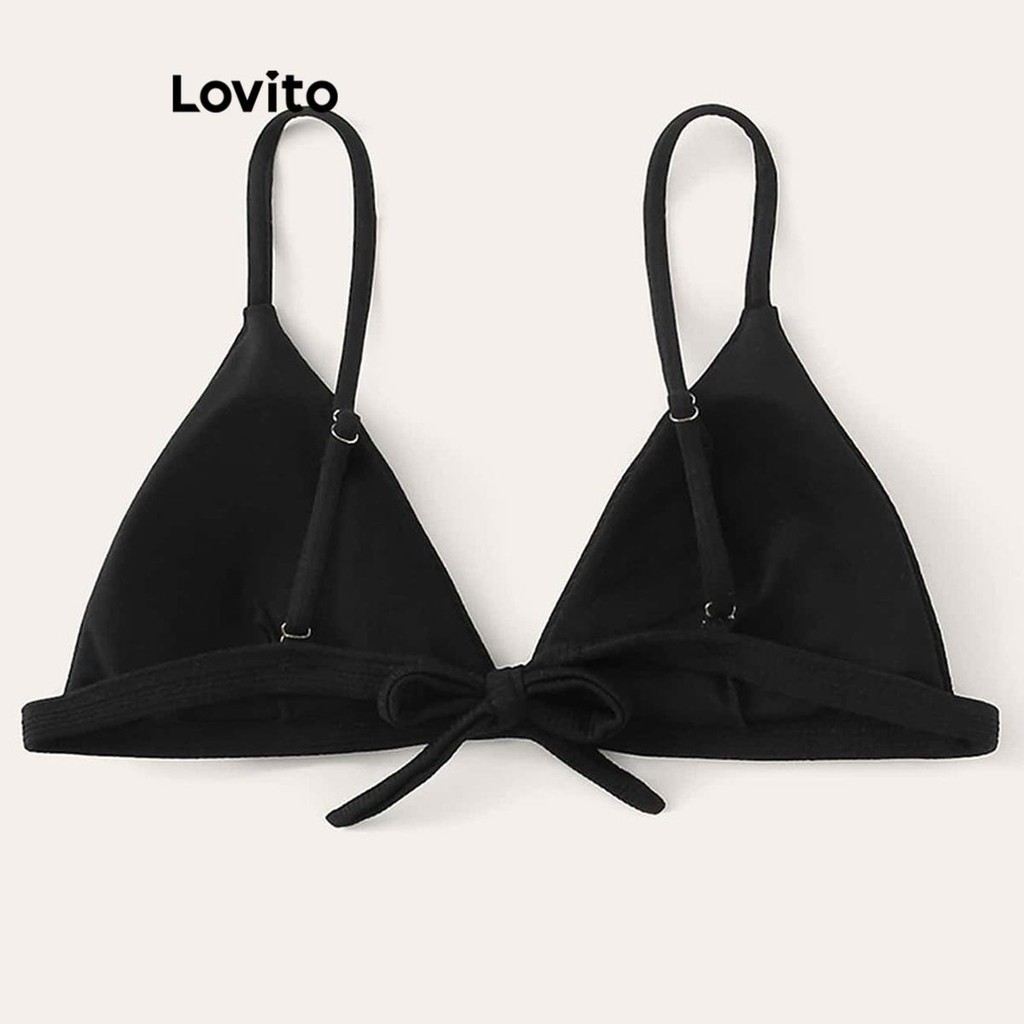 {Đầm nữ UU} Áo bikini lưng cà vạt trơn gợi cảm cho nữ Lovito lnl41021
