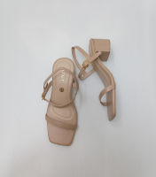 Agatha in Beige - 2 inch Heels Sandals Square Front