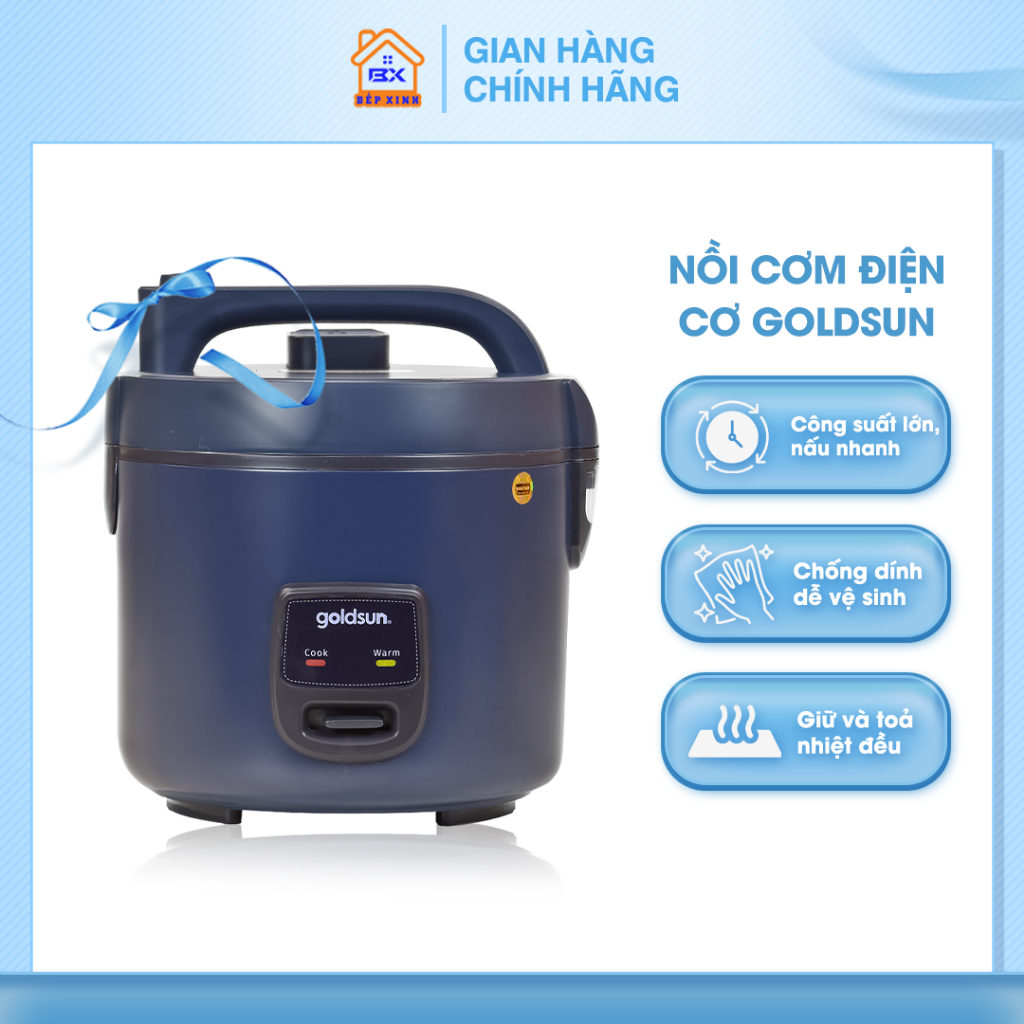 Nồi Cơm Điện Cơ Goldsun GRC5046 Đồ Gia Dụng Bếp Xinh Lòng Niêu 1.8L Phủ Chống Dính Bảo Hành 12 Tháng