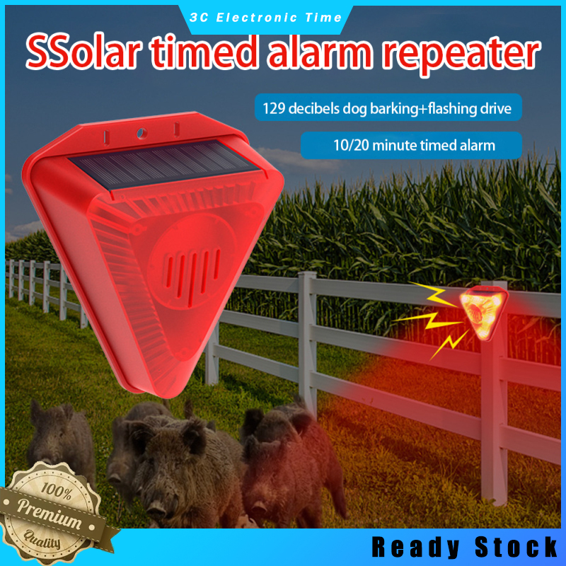 Năng lượng mặt trời ngoài trời Siren Detector báo động an Ninh với 129dB chó sủa LED cảnh báo nhấp nháy đèn nhấp nháy Đối với trang chủ biệt thự trang trại Barn