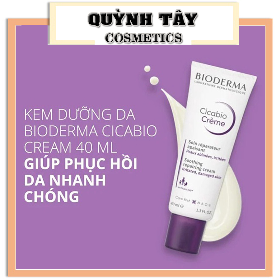 Kem Dưỡng Ẩm Phục Hồi Da Tổn Thương Bioderma Cicabio Crème 40ml Pháp