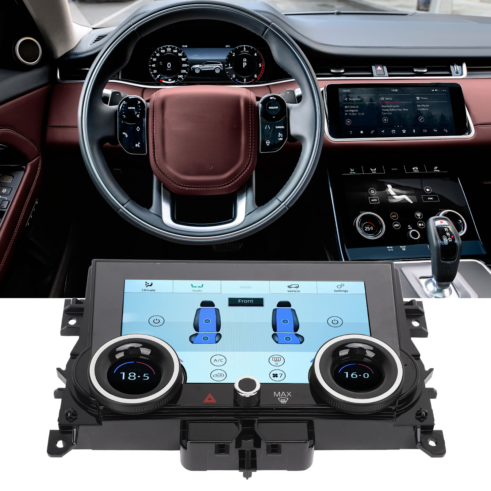 AC เครื่องทำความร้อน แผงหน้าจอ 7in รถ AC หน้าจอสัมผัสระบบควบคุมแบบสัมผัส LCD HD DC 9 ถึง 16V ราคา 11,196 บาท*ส่งฟรี
