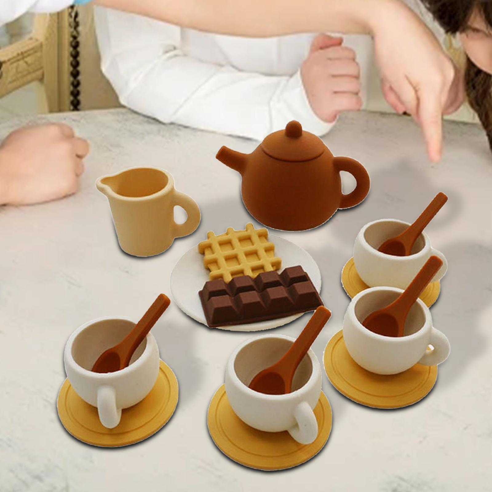 BGKToys Afternoon Tea Party Role Play Kitchen Toy Montessori and Serving Tray Developmental Toy Tea Party Kitchen Play Set for Kids