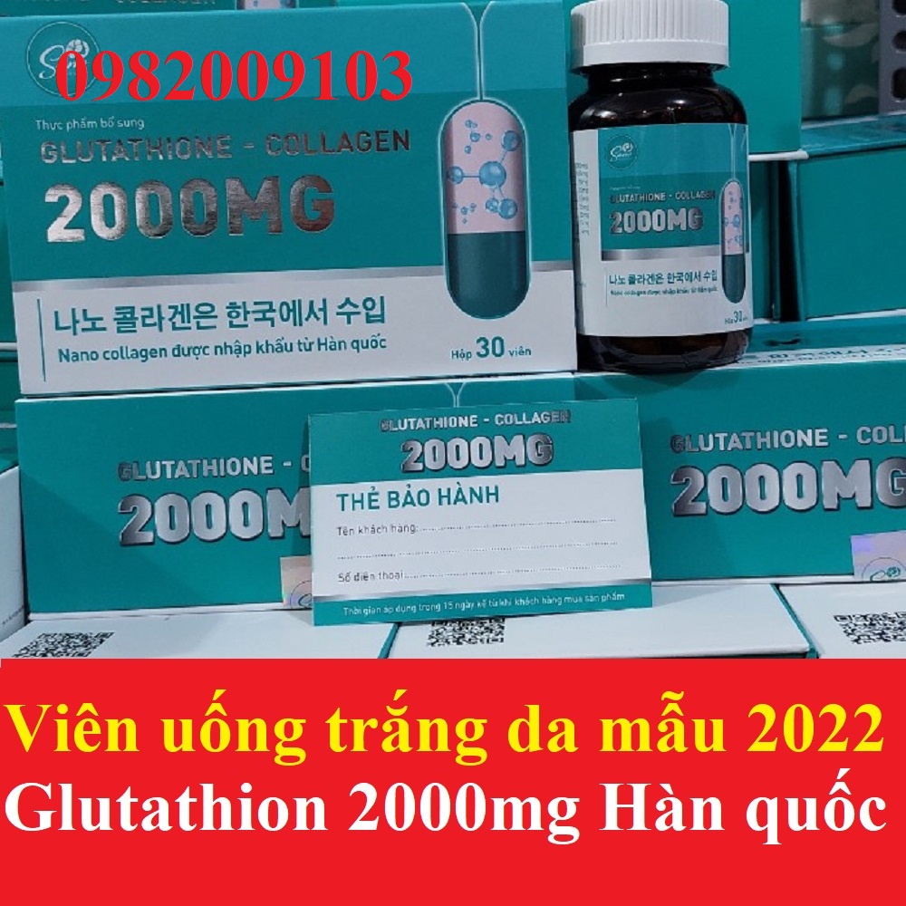 viên uống trắng da glutathione collagen 2000mg SAM glutathion 100mg 500mg