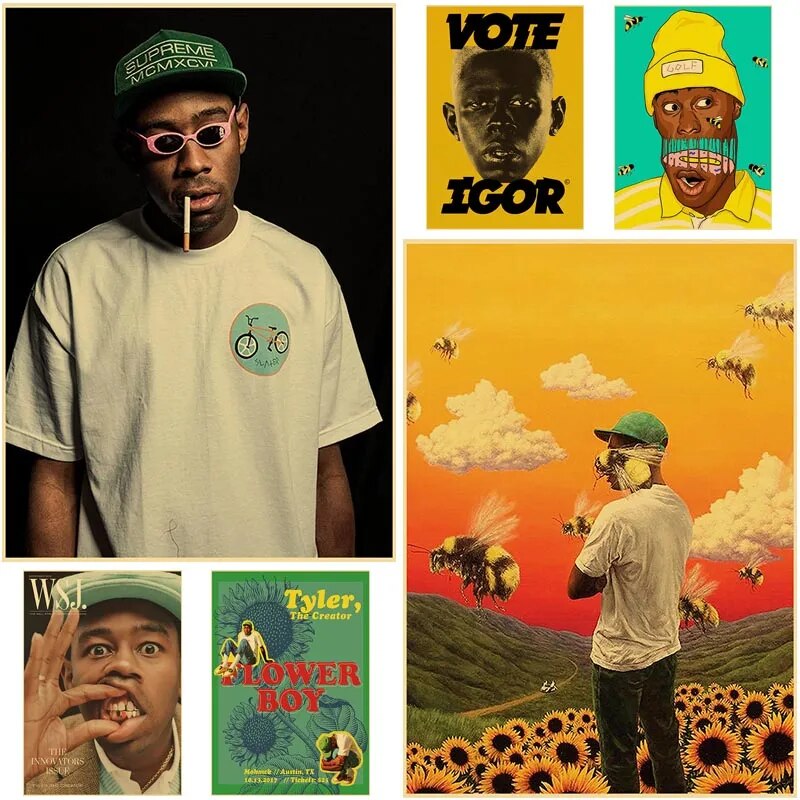 50PCS Rapper Singer Tyler The Creator Stickers DIY Skateboard