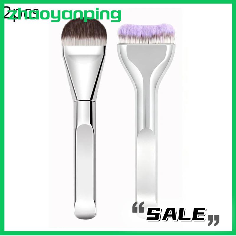 zhaoyanping 1 2pcs siêu mỏng Foundation bàn chải tổng hợp lông ứng dụng chính xác cho kem lỏng streak-miễn phí tất cả các loại da công cụ - 2