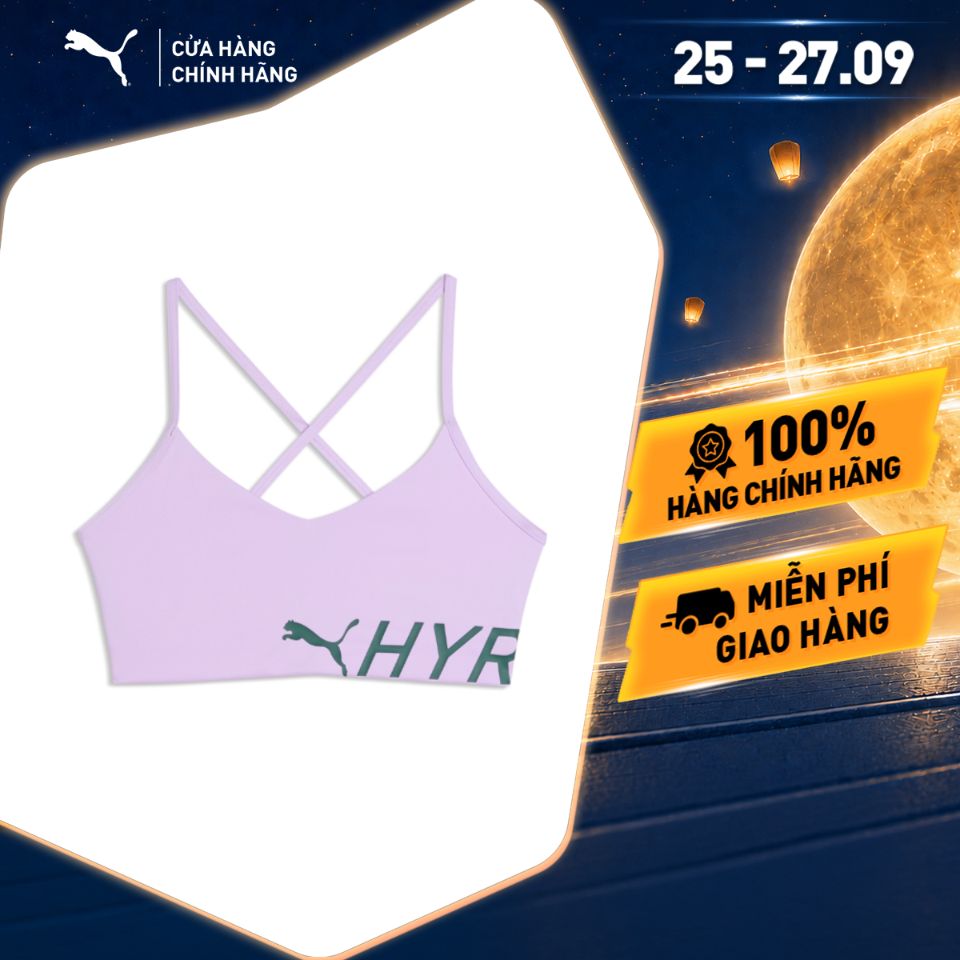 Áo Ngực Thể Thao Tập Luyện PUMA Nữ W HYROX STRAPPY PWRMODE BRA Light Lavender Màu Tím