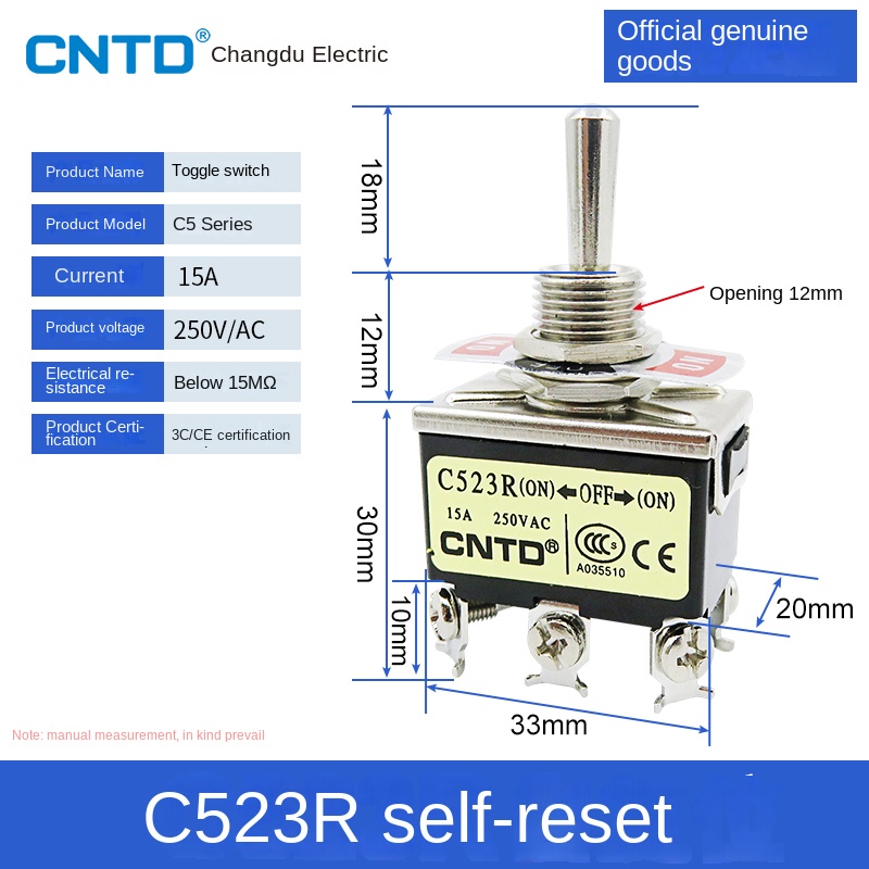 Công Tắc gạt C523r CNTD | C511B/C512B/C513B/C521B/C522B/C523B - Tự Khóa/Phục Hồi, 2-6 Chân, Có Nắp Bảo Vệ C5 Tự Động Hóa