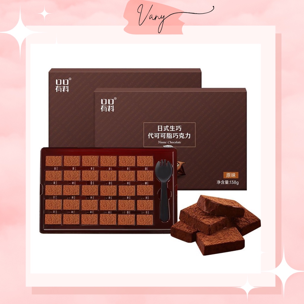 Nama chocolate sô cô la tươi mềm tan cao cấp hộp quà tặng 30 viên - ăn vặt nội địa trung