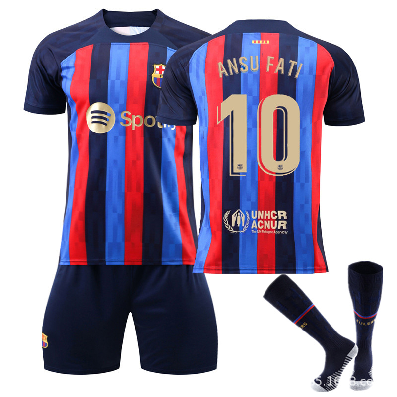 22-23 Barca Barcelona Jersey Sân nhà Mesilevandovski Quần áo bóng đá dành cho người lớn nam và trẻ em