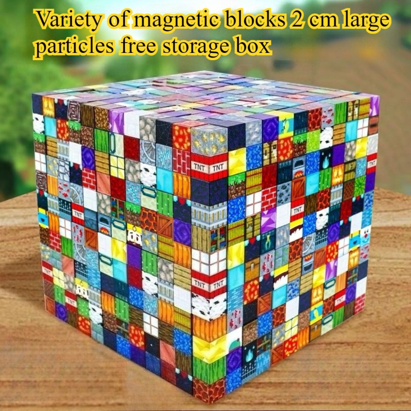 Mc DIY 200pcs Magnetic Cube Toy Building Block Magnet Building Block Toys Three-dimensional Assembling Children gift