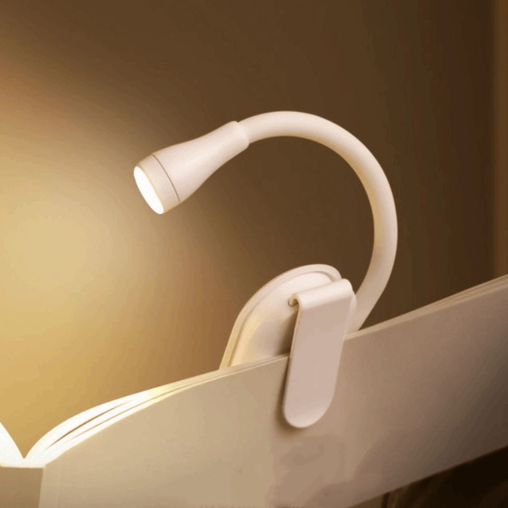 KECTTIO 3 Color Mini LED Book Light ABS Shell Adjustable Clip Clip Light 360° Flip Rechargeable Eye Protection Lamp Book Reading