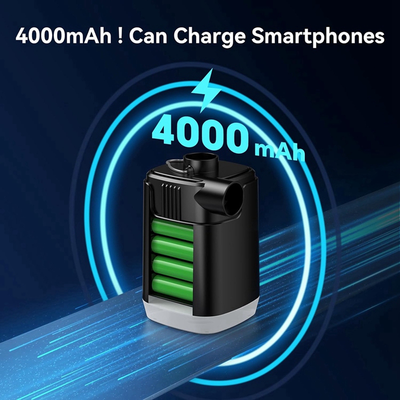 (YTIZ) Portable Mini Air Pump for Inflatables:Build in 4000MAh Battery Rechargeable, 2 Inflation Mode Stronger/Normal