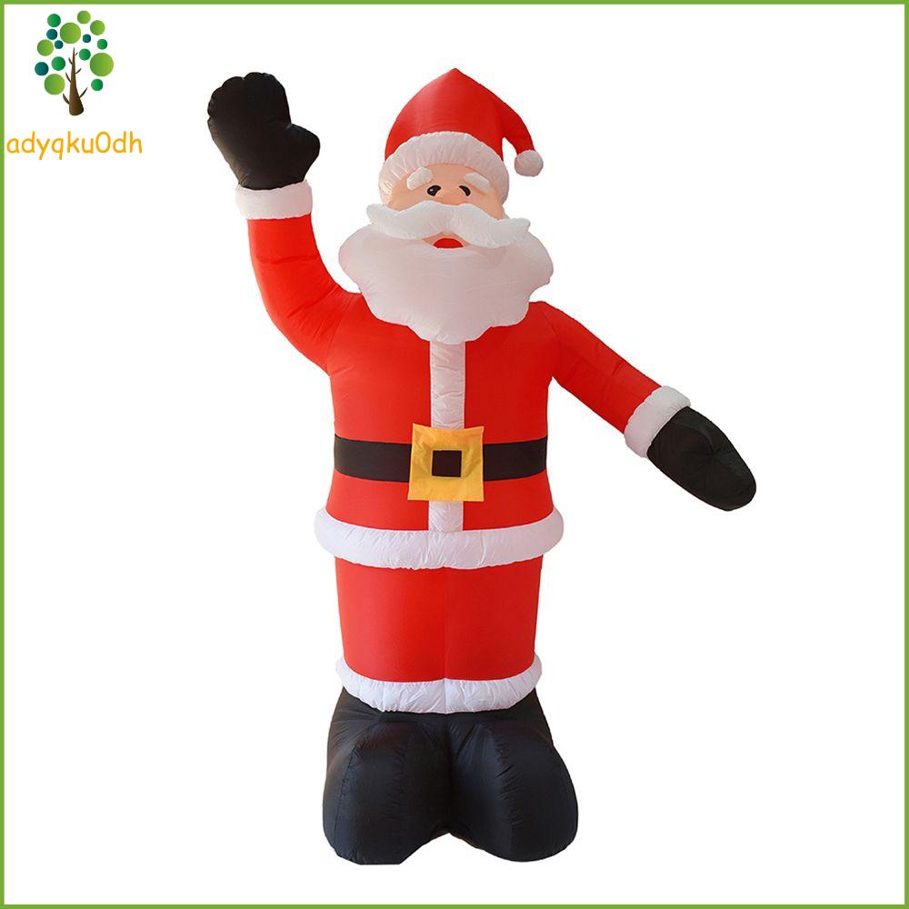 ADYQKU0DH 2.4M Xmas Quà Tặng Ngoài trời Vườn Trang Trí Giáng sinh Trang Trí Nội Thất Santa Claus Vẫy Tay Thắp sáng Búp Bê LED Ánh Sáng Lên Mô Hình bơm hơi Đồ Chơi