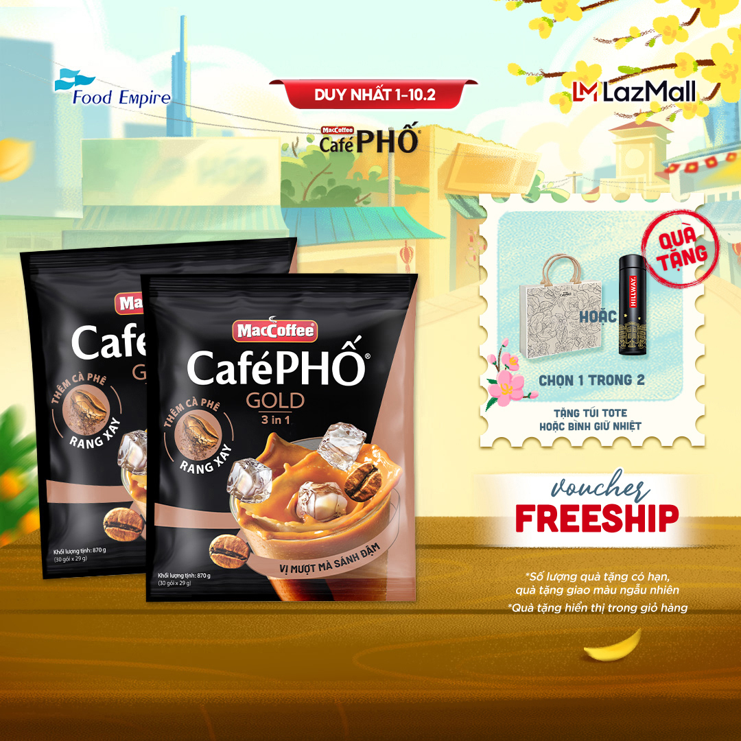 Combo 2 Túi Cà phê Phố GOLD - MacCoffee (túi 30 gói x 29g)