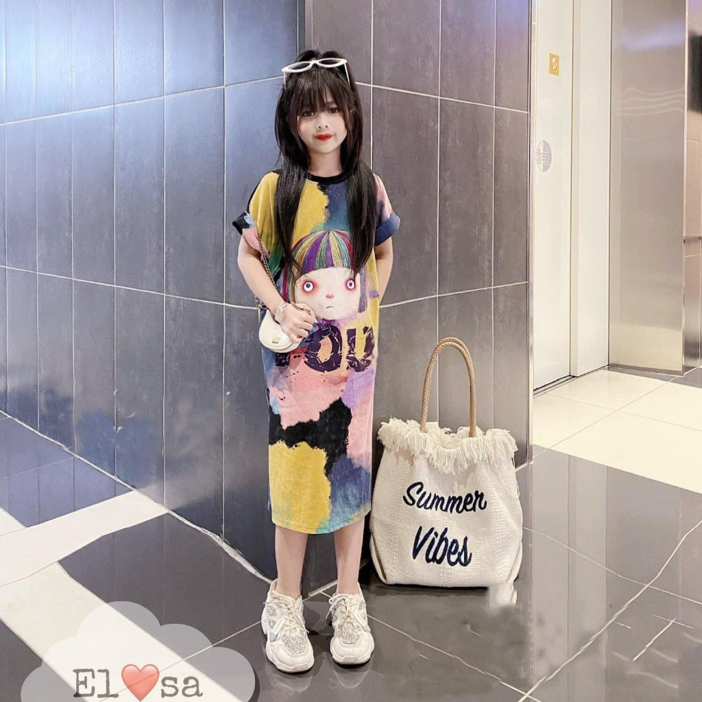 Váy bé gái- váy body cotton loang siêu xinh cho bé 1-8 tuổi