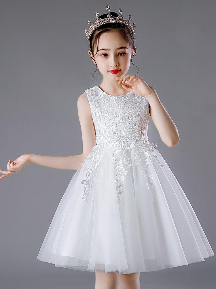Princess Dress For Girls New White Summer Dress 2025 Pleated Chiffon Dress For Kids Casual Style Sleeveless Dress For Girls✆